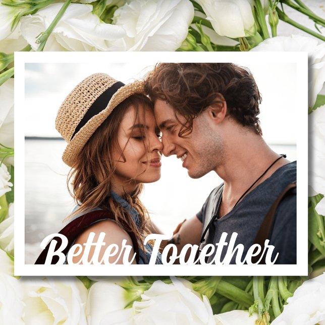 Bättre Tillsammans Foto Bröllop Spara Datum Meddelande Vykort (Better Together Photo Wedding Save the Date)