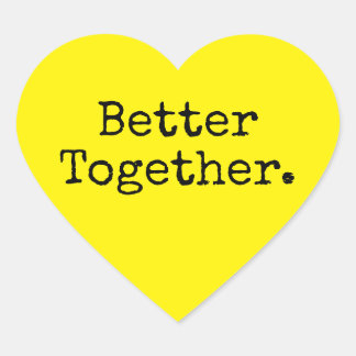 Bättre Tillsammans Kärlek Ljust Gul Hjärtformat Klistermärke