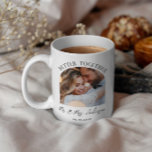 Bättre tillsammans med bröllop-presentdekoder för  kaffemugg<br><div class="desc">Det är bättre att samla fotografiet bröllop och presenten mugg. Modern svartvit design.</div>