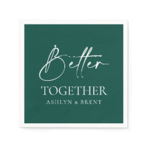 Bättre tillsammans med Grönt Bröllop Cocktail Napk