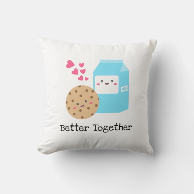 Bättre tillsammans med Kawaii Mjölk och Cookies Cu Kudde (Framsida)