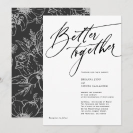 Bättre tillsammans Modern Calligraphy svart och vi Inbjudningar