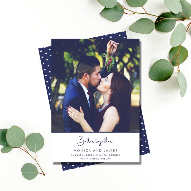Bättre tillsammans Modern Photo Bröllop spara datu Datumet (Modern Photo "Better Together" Wedding Save The Date)