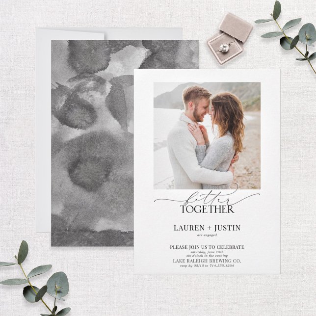 Bättre tillsammans Modern Photo Förlovningsfest Inbjudningar (Skapare uppladdad)