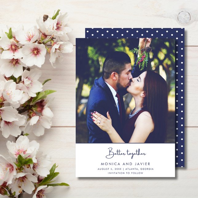 Bättre tillsammans Photo Bröllop Spara Datumet (Better Together Photo Wedding Save The Date)