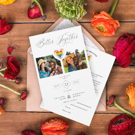 Bättre tillsammans Pridet Rainbow Heart 2-foton Spara Datumet