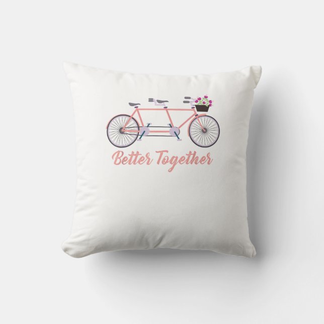 Bättre Tillsammans Tandemcykel Modern Design Kudde (Framsida)