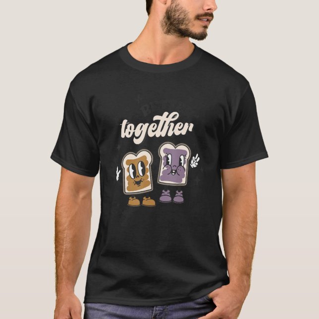 Bättre tillsammans Valentine Retro Bread Valentine T Shirt (Framsida)