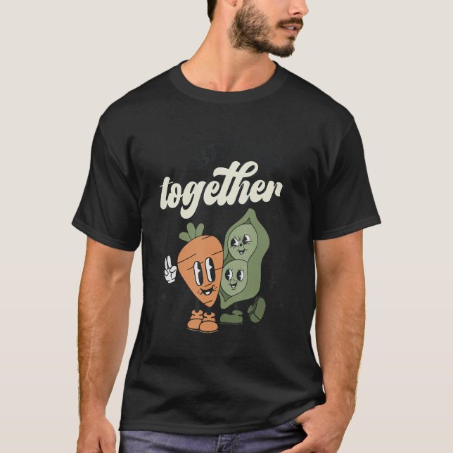 Bättre tillsammans Valentine Retro Peas & Carrot V T Shirt (Framsida)