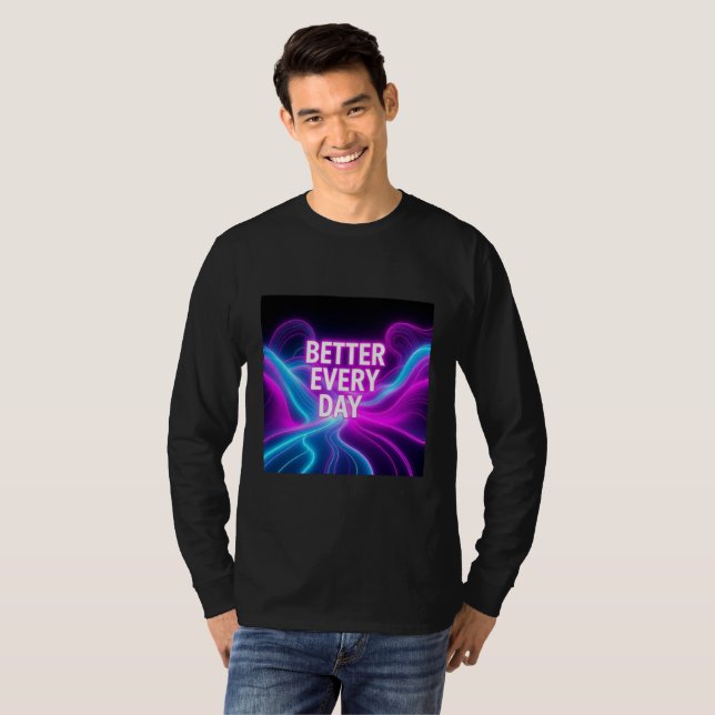 Bättre Varje Dag T-Shirt | Abstrakt Resa Linjer  (Hel framsida)