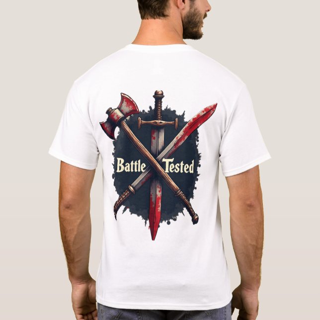 Batttest - medeltida vapenexport Konsthjälp T Shirt (Baksida)