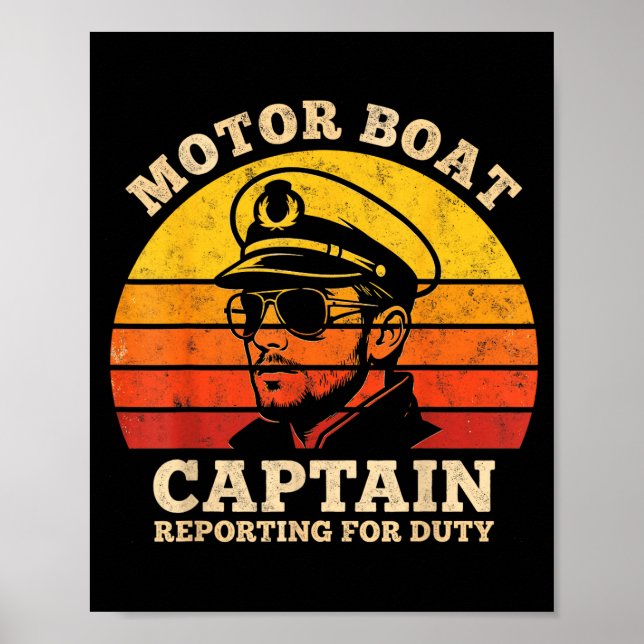 Båttur motorbåt kapten ponton sjö båtägare poster (Framsidan)