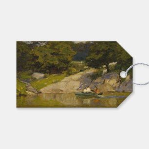 Båttur på en sjö i Central Park (E.H. Potthast) Presentetikett