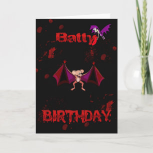 Batty Birthday Blood Fladdermus Goth Emo Alternati Kort
