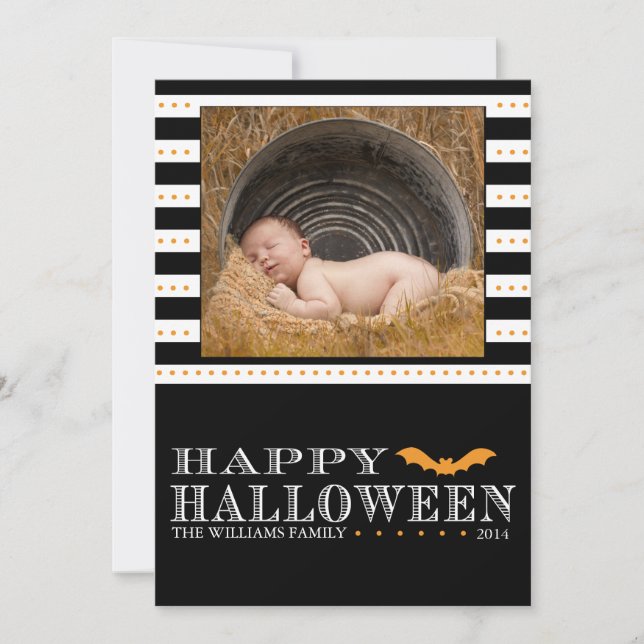 Batty Halloween-fotokort Kort (Framsida)