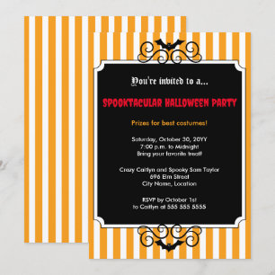 Batty Halloweenfest Inbjudningar