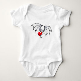 Batty Heart Baby BodyKodräkt T Shirt