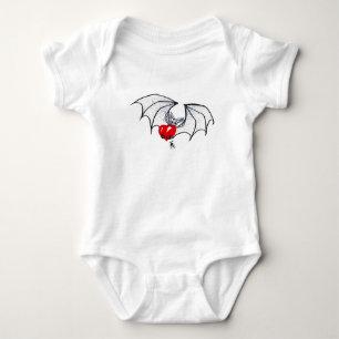 Batty Heart Baby BodyKodräkt T Shirt