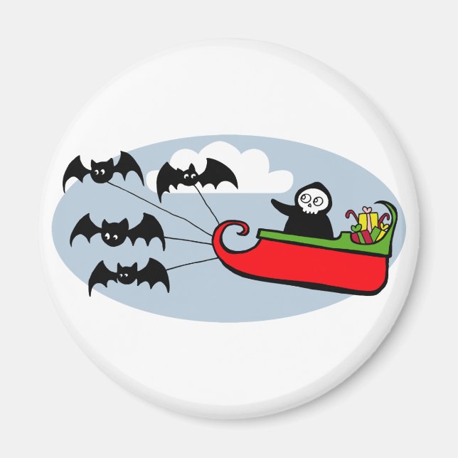 Batty jul Sleigh Magnet (Framsidan)
