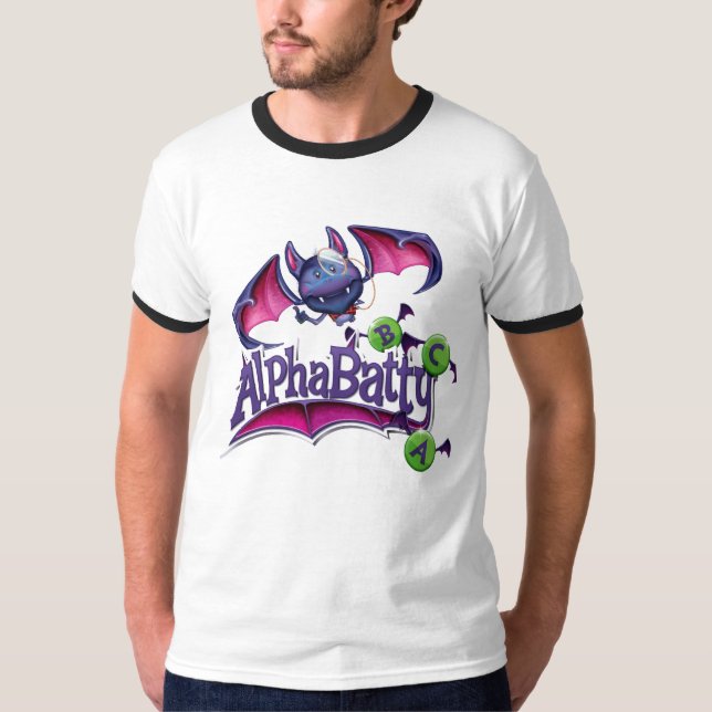 Batty manar för alfabetisk skjorta t-shirt (Framsida)