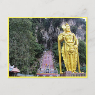 batu caves guld staty vykort