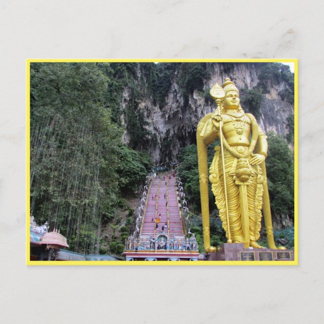 batu caves guld staty vykort (Framsida)