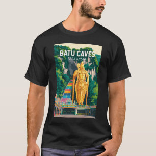 Batu Caves Malaysia Illustration Resa Konst Retro T Shirt