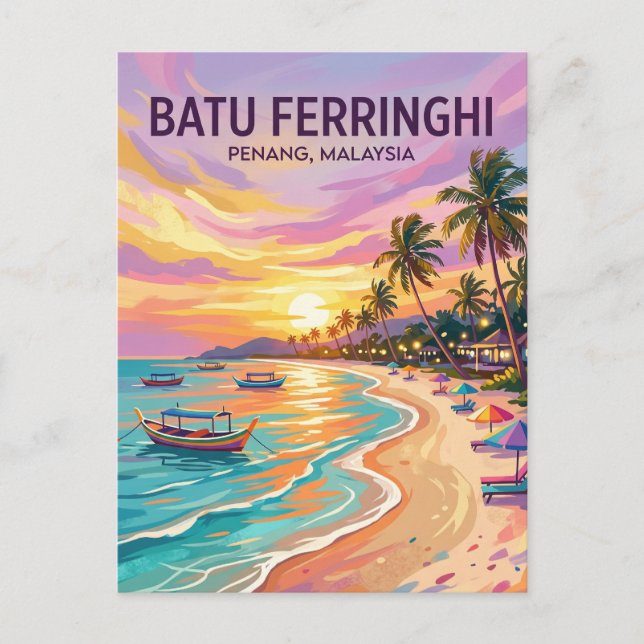 Batu Ferringhi Beach Malaysia Vykort (Framsida)
