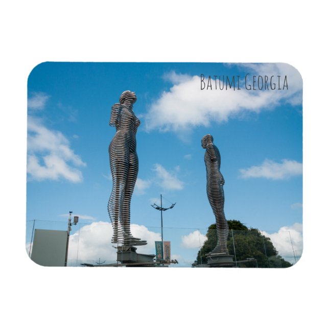 Batumi City Georgia. Ali och Nino statue Magnet (Horisontell)