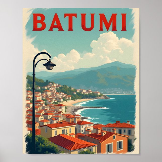 Batumi vintage reseskylt  poster (Framsidan)