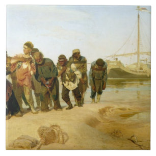 Båtuthyrarna på Volgaen, 1870-73 Kakelplatta
