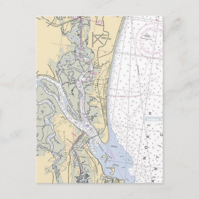 Båtvatten på Amelia Island Florida vykort (Framsida)