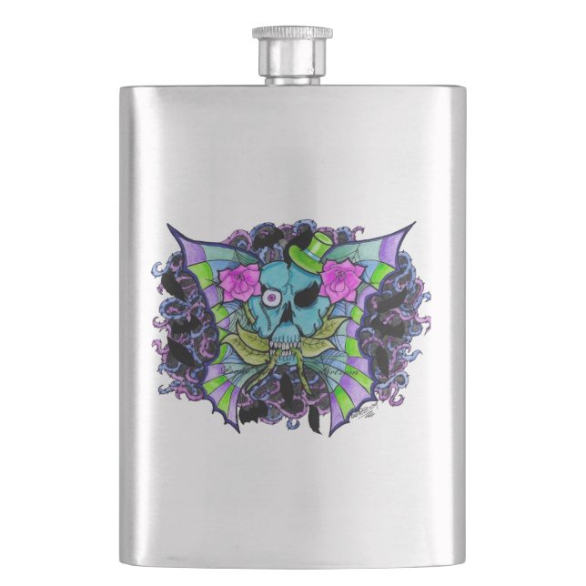 Batwing Skull Premium Flask Fickplunta (Framsidan)