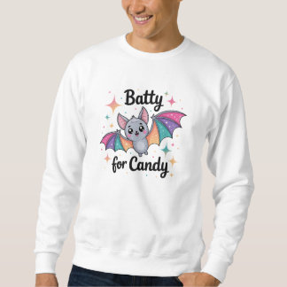 Baty for Candy Sweater - Kawaii Halloween Fladderm Lång Ärmad Tröja