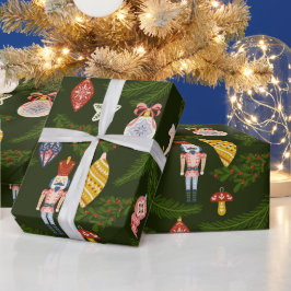 Bauble and Wooden Soldier jul Mönster Presentpapper