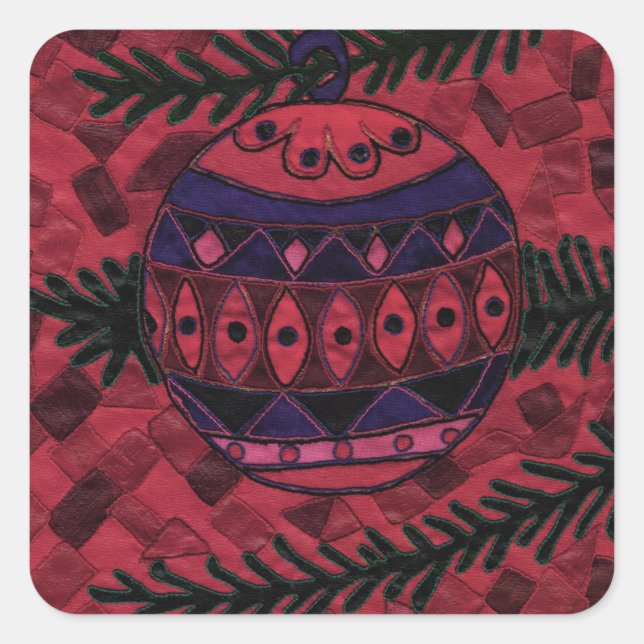 Bauble Fyrkantigt Klistermärke (Framsida)