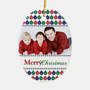 Bauble Mönster Anpassningsbar Photo Julgransprydnad Keramik