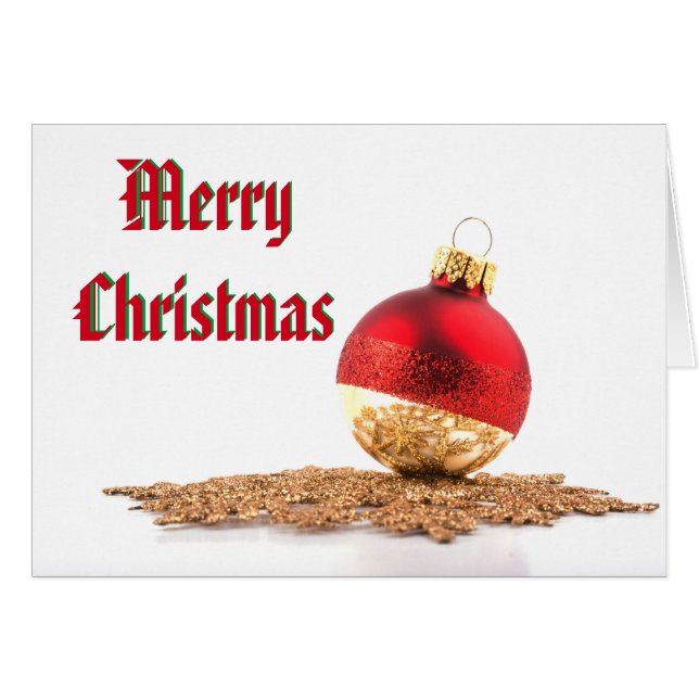 Bauble och Star Hälsningskort (Framsidan Horizontal)