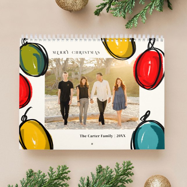 Bauble Ornament Sketches Photo jul Gift Kalender (Bauble Ornament Sketch Illustrations Photo Christmas Gift Calendar)