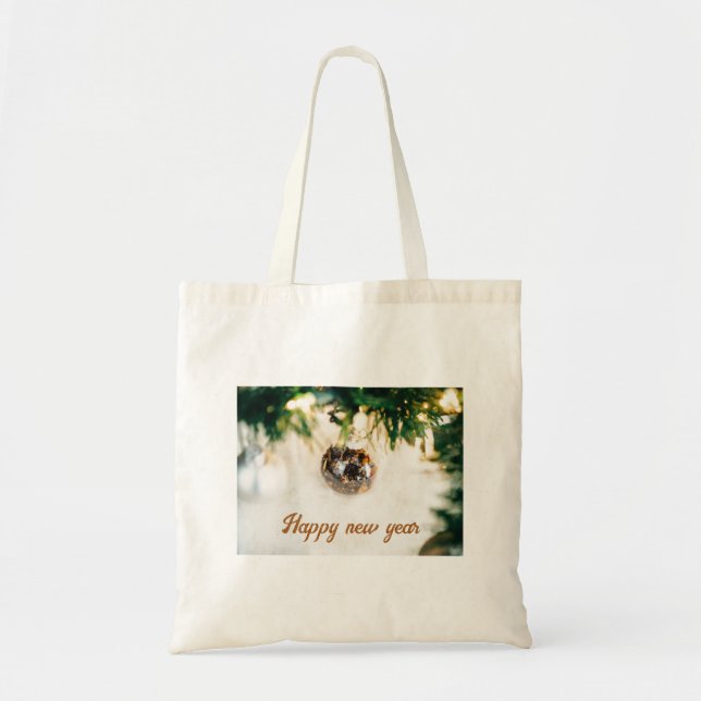 Bauble på grönt träd Tote bags Tygkasse (Framsidan)
