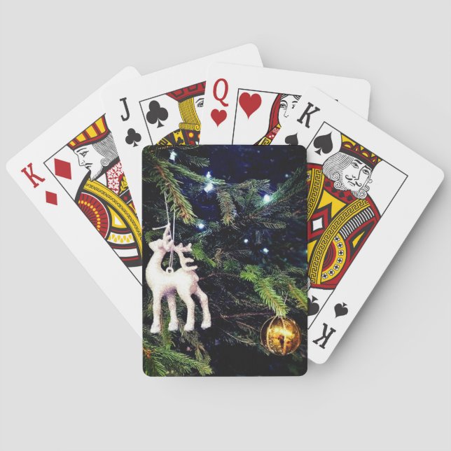 Bauble silver Hjort och guld Casinokort (Baksidan)