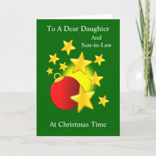 Bauble Stars Dotter och son i Jul Helgkort