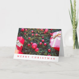 Baubles och presenter - visa julkort helgkort