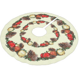 Baubles och tallkottar jul julgransmatta borstad polyester