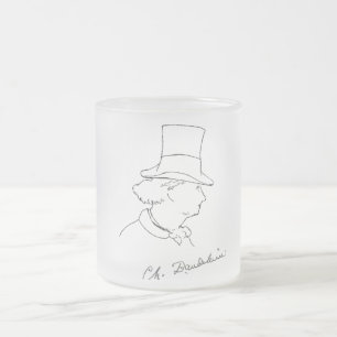 Baudelaire i top hat frostad glasmugg