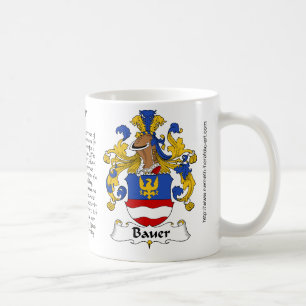 Bauer familjvapensköld på en mugg
