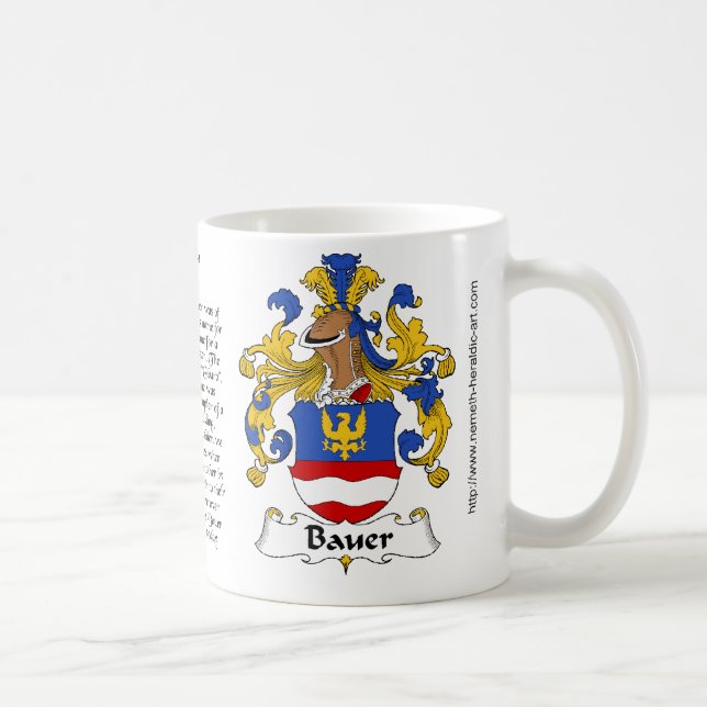 Bauer familjvapensköld på en mugg (Höger)