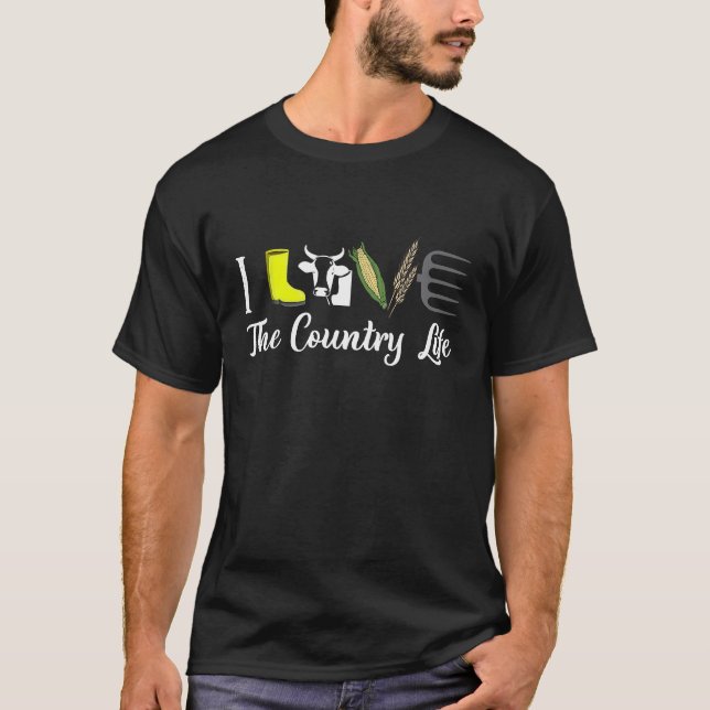 Bauer I Love The Country Life Farmer T Shirt (Framsida)