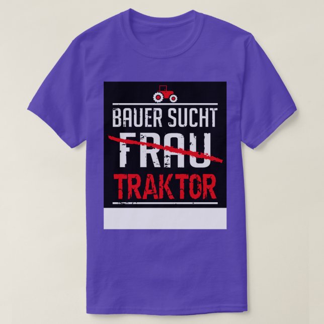 Bauer sucht traktor black t shirt (Design framsida)