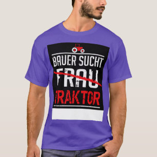 Bauer sucht traktor black t shirt